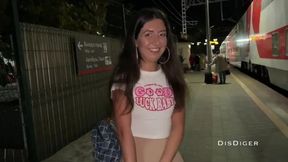 Amateur MILF Picked Up at Station Gives Train Anal Blowjob