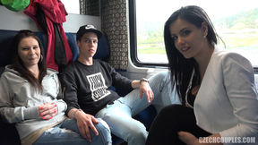 ”Foursome Sex in Public TRAIN”