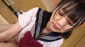 19-year-old Japanese Beauty. Amateur, Blowjob and Cumshot Sex. Uncensored, Asian, Hentai, POV, College Uniform Cosplay.