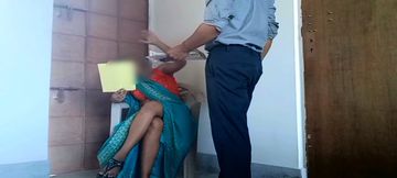 Office boss's wife extracts water from her employee
