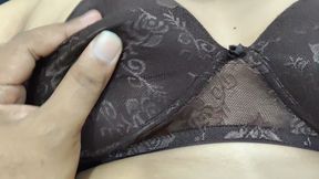 Lily give her step brother an blowjob deep throat and handjob and drink his cum