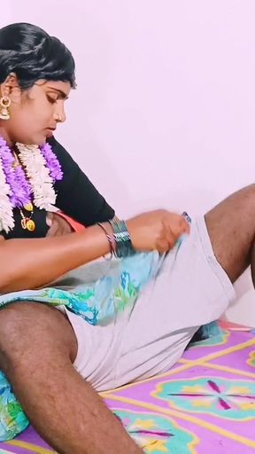 Indian beautiful saree stepsister and stepbrother Telugu dirty talks.   Clip 1