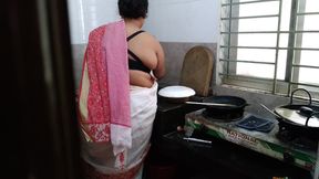 Indian Desi Hot Maid in Saree with Huge Boobs Fucked by Owner - Cum Her Behand