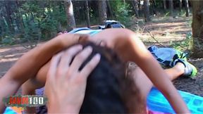 European Latina Penelope - Big Tits Blowjob &amp; Cumshot Outdoor