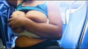 Desi Stepaunty Play with Big Boobs in the Bus