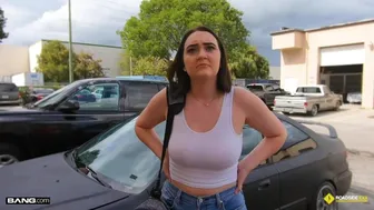 Natural Busty Teen Fucks Her Car Mechanic Roadside