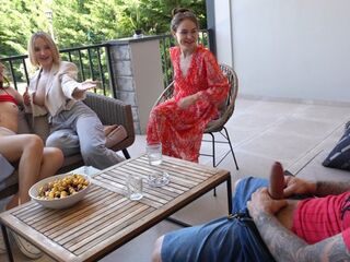 Cute Young Cutie Publicly Screwed by an Italian Dude with a 10 inch Penis on a Summer Patio!