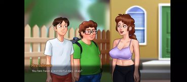 summertimesaga big booby stepmomg gives tight hug &amp; sexy neighbourer by sassyvid21
