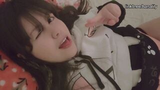 Pretty girl humping pillow