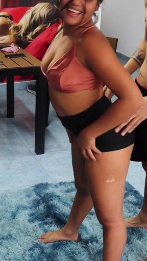 LITTLE STEPSISTER INDIAN ASKS FOR HELP TO EXERCISE HER STEPBROTHER HELPS HER   Clip 1
