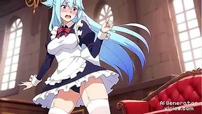 Kazumas Steamy Night with Aqua in Wild KonoSuba Fantasy Escape