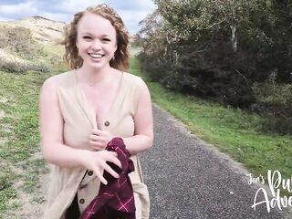 Risky Public Outdoor Flashing & Fucking my Vibrator on the Beach