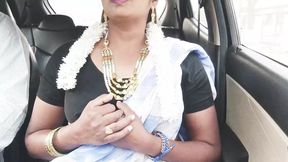 E -2, full video, Car sex, Telugu dirty talks, indian beautiful sexy saree housewife with son in law romantic journey.