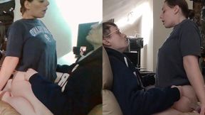 Heather Kane rides cock in college dorm for surprise creampie