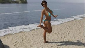 Hotwife Ashley: cuckold and his wife in bikini on the beach ep 2