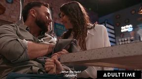 Slim girl Liz gets fucked all over the cafe on her date