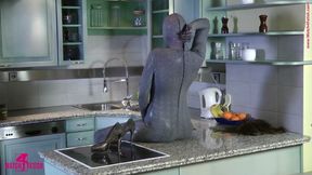Naked on the kitchen table
