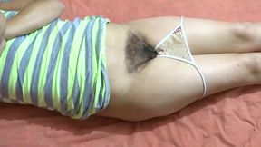 Stepmom Caresses as She Rests, Gets Aroused and Masturbates in Front of Me