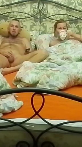 An ordinary evening with my stepmother, she watches TV, and I jerk off to her.   Clip 1