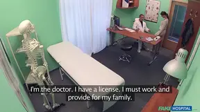 Nurse catches you boning a patient over your desk in a fake hospital