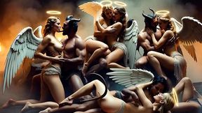 heaven and hell orgy - ai generated fantasy