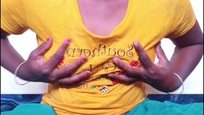 Ammu Yellow T-shirt Remove the Boobs Massage.