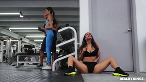 Sneaky Sex During Workout: High Intensity Interval Cheating with Busty Katana Kombat