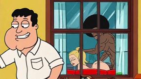 black plumber fucks married housewife behind her cuckold husband s back. cartoon wife blowjob, lick asshole, suck balls
