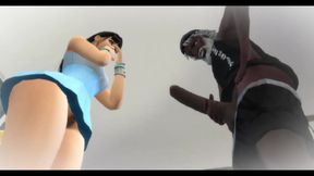 Big Arse News Anchor Blacmailed by Black Janitor 3D cartoon