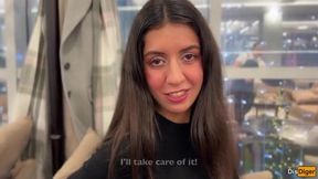The beauty offered the waiter a train ride with her and anal sex