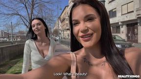 Playful busty babe Simon Kitty fucks with her slutty gf