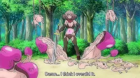 Azels Bravery Tested as Mushroom Monsters Overwhelm Her in Dark Fantasy Encounter