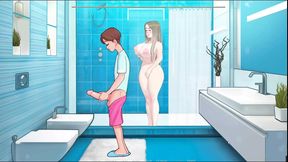 SexNote Rule 34 Hentai game PornPlay Ep.7 my best friend's mom is curious when I jerkoff in the bathroom