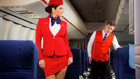 He comforts Mariska the stewardess