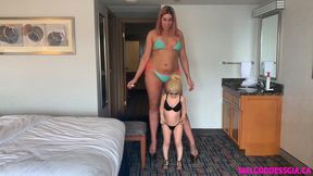 Gia the Giant and Tiny Texie  Size Comparison