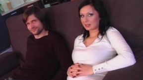 Sexy MILF with Big Tits Brunette Gets Fucked by Her Husband and His Friend