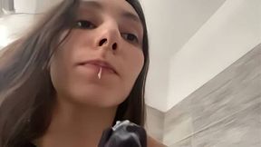 Eating Cream From My Pussy - A Hungry Solo Teen Webcam Show