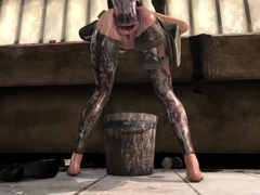 Brunette is shafted in a 3D fucking