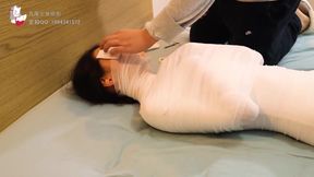 Bound Brunette Siuseppe's Asian Mummification