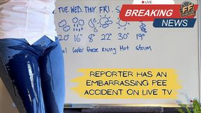 reporter has an embarrassing pee accident on LIVE TV