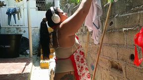 I hired this maid, she came in short lingerie, what a big ass she has