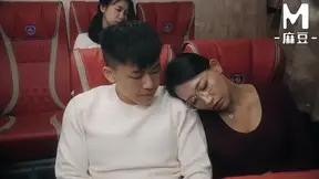 Asian MOM with big tits gives a bj in a public bus