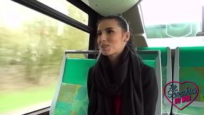 Nelly, a Naughty Brunette Who Shows off and Gets Fucked on a Bus