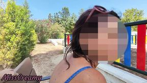 #2 Dick flash - I pull out my cock in front of a girl in the park and she helps me cum in her tits - Extreme Very risky -