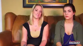 Two slutty babes share lucky guy in FFM threesome