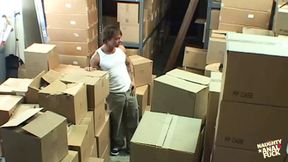 This one brunette is bored at work and decides to fuck her colleague anally