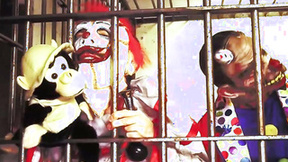 ”Group of clowns Double penetration fuck petite beauty”